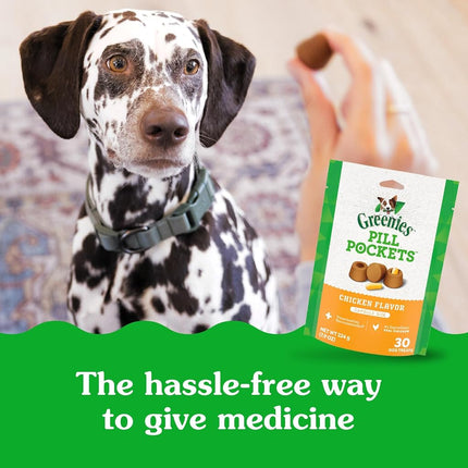 GREENIES PILL POCKETS Capsule Size Natural Dog Treats with Chicken Flavor, (6) 7.9 oz. Packs (180 Treats)