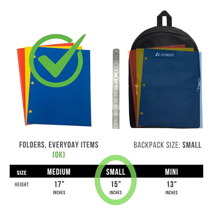 Everest Luggage Basic Backpack, Royal Blue, M, Basic Backpack