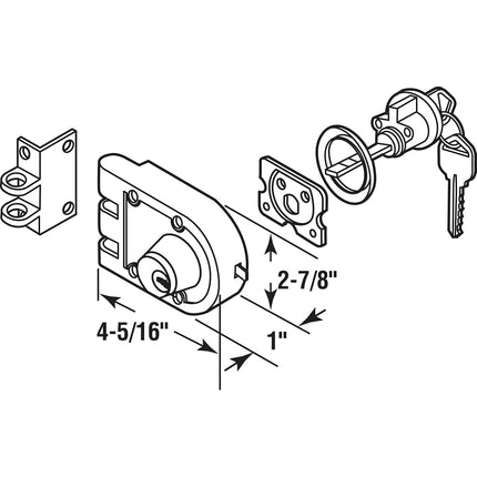 Prime-Line U 9972 Jimmy-Resistant Deadlock, Diecast, Brass Color, Angle Strike, Double Cylinder