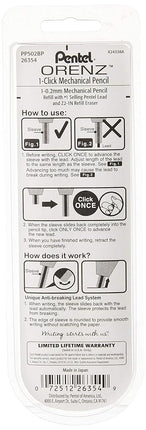Pentel Orenz Mechanical Pencil (0.2mm), White Barrel, 1 Pack (PP502BP)