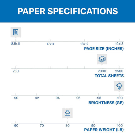 Hammermill Cardstock, Premium Color Copy Cover, 80 lb, 8.5 x 11-8 Pack (2,000 Sheets) - 100 Bright, Made in The USA Card Stock, 120023C