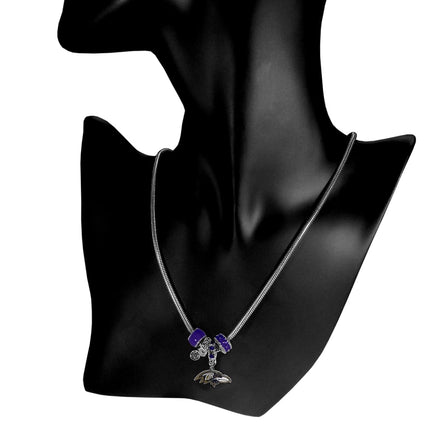Siskiyou Sports NFL Baltimore Ravens Euro Bead Necklace, 18-Inch
