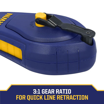 IRWIN Tools STRAIT-LINE COMPACT Chalk Reel, with Blue Chalk, 30 ft. (IWHT48440BC)