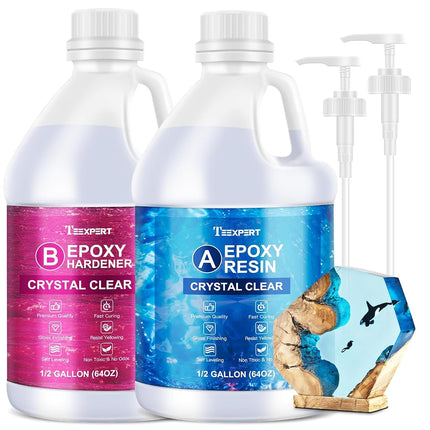 Teexpert Crystal Clear Epoxy Resin Kit: 1 Gallon &