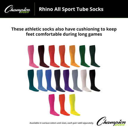Calcetines deportivos acolchados Rhino® de Champion Sports (par) – Calcetines deportivos que absorben la humedad y lavables a máquina para todas las actividades