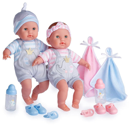 JC Toys Berenguer Boutique 38-cm Twins, Pink and Blue (30050)