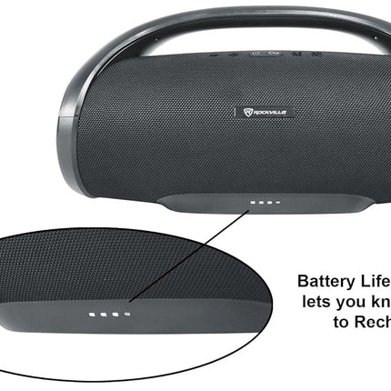 Rockville Canon-XXL Portable Bluetooth Speaker Subwoofer 60W TWS 24H Battery Waterproof EQ SD/USB AUX Perfect for Party Outdoor Use