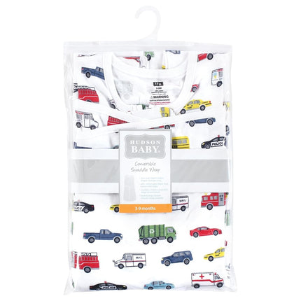 Hudson Baby Unisex Baby Convertible Swaddle Sleep Sack, Going Places, 0-3 Months