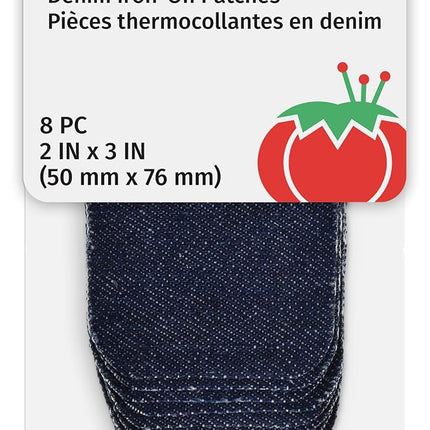 Dritz 55200-3D Denim Iron-On Patches, Dark Blue, 2 by 3-Inch, 8-Pack