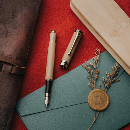 Wordsworth & Black Bamboo Wood Fountain Pen Set for Writing, Extra Fine Nib