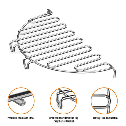 onlyfire Kit de accesorios para freír pavo - 2 rejillas para patas que se adaptan a Char Broil Big Easy - Cuelga hasta 12 muslos o alas de pollo