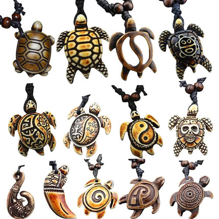 Scddboy Hawaiian Sea Turtle Pendant Necklace for Women Men - Adjustable Cord Surfer Necklace, 1.2 inches x 1.7 inches, Resin, No Gemstone