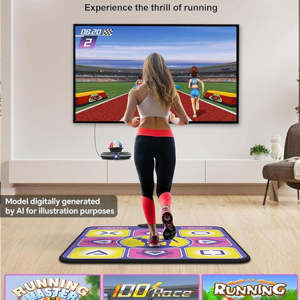 Acelufly Single Non-Slip Dance Mat with Wireless Controller and HD Camera for TV, Fun Game for Kids & Adults, Gifts for Girls & Boys (Purple)