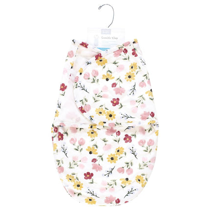Gigoteuse d'emmaillotage Hudson Baby en fausse fourrure pour bébé fille, motif floral doux, 0-3 mois