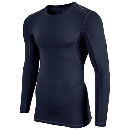 CHAMPRO Long Sleeve Compression Shirt - Polyester/Spandex, Adult Large, Navy