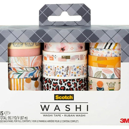 Scotch Washi Tape, Bright Colors, Assorted Pattern