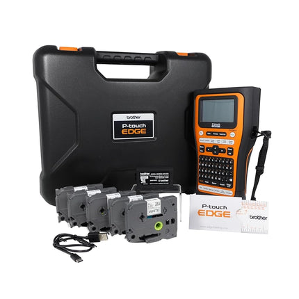 Brother PT-E510BP Contractor Kit: P-Touch Handheld Industrial Label Printer with USB-C & Dual Auto-Cutter Plus 5 Tapes (up to 24mm Labels)