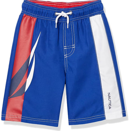 Nautica Boys' Swim Trunk with UPF 50+ Sun Protection Board Shorts, Exploded Surf The Web, 7
