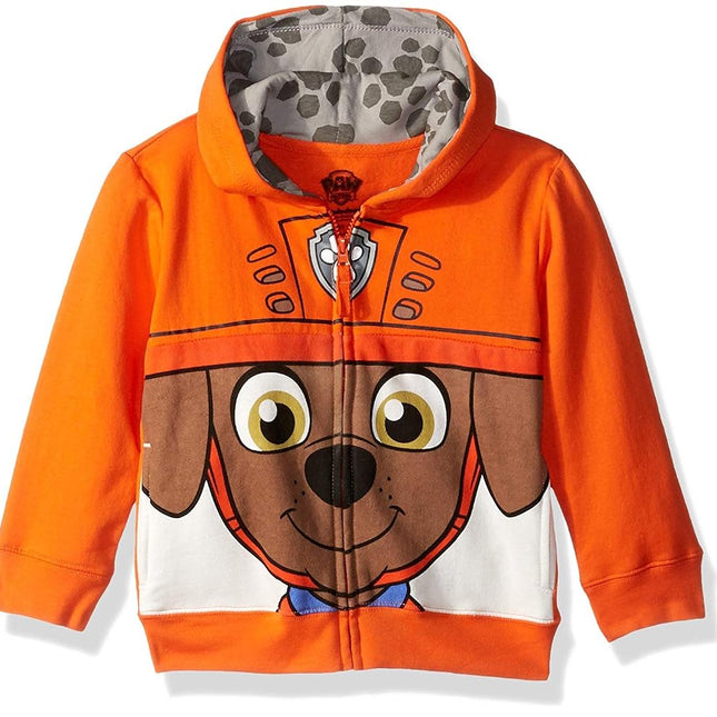Paw Patrol Toddler Boy's Zuma Costume Zip-up Hoodie Sweater, Orange, 4T