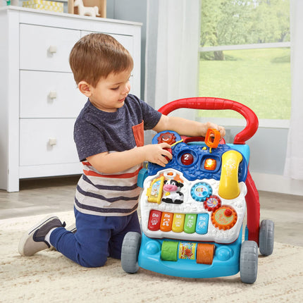 Andador de aprendizaje VTech Sit-To-Stand (embalaje sin frustraciones), azul