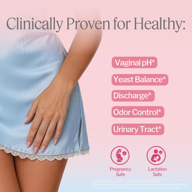 Life-Space Probiótico para mujeres, dosis para 2 meses, apoya la microflora vaginal sana y la comodidad, suplemento diario para mujeres, equilibrio del pH con Lactobacillus rhamnosus, 6.3 mil millones de UFC y 6 cepas, 60 unidades