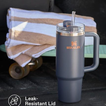 STANLEY Quencher H2.0 FlowState Stainless Steel Vacuum Insulated Tumbler with Lid and Straw for Water, Iced Tea or Coffee, Smoothie and More, Ash, 40oz