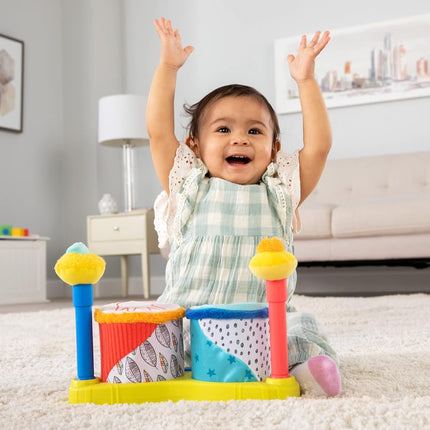 Tomy Lamaze Squeeze Beats™ First Drum Set - Baby Sensory Toy Includes Funny Animal Sounds - Colourful Baby Musical Toys for Early Childhood Development - Ages 12 Months and Up L27472
