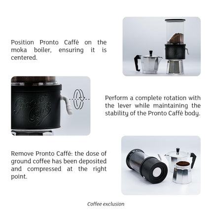 Lavatelli ProntoCaffè Black Coffee Powder Container and Dispenser with Dispenser for Coffee Machines up to 12 Cups, Interchangeable Tin with 10 cm Tin, Compatible with Italian Mocha