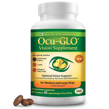 OcuGLO Rx for MEDIUM to LARGE Dogs (90 Gelcaps)