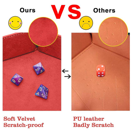 SIQUK 4 Pieces Dice Tray Set Foldable Dice Trays Hexagon Dice Rolling Tray PU Leather Dice Holder for Dice Games Like RPG, DND and Other Table Games(Orange, Yellow, Cyan, Violet)