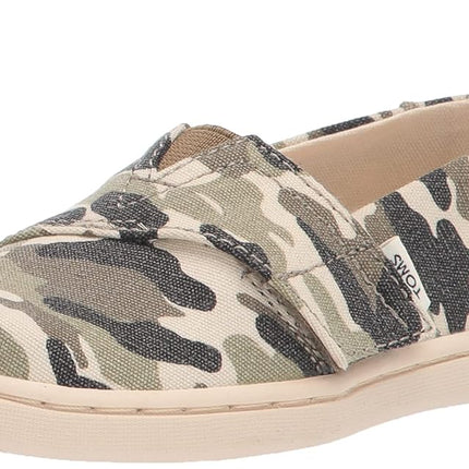 TOMS Boy's Alpargata Sneaker, Dirty Olive, 4 Toddler