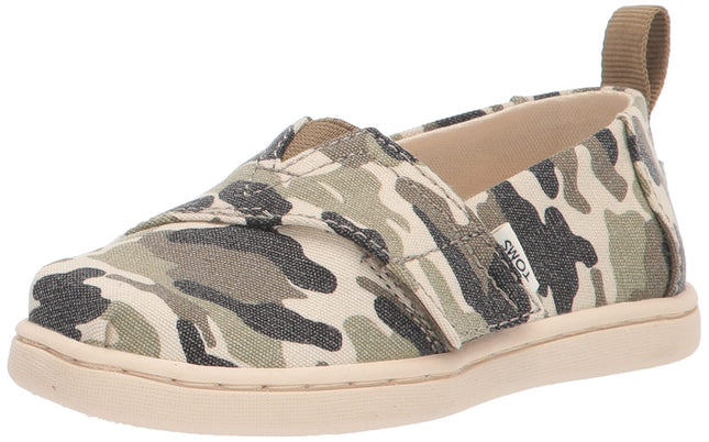 TOMS Boy's Alpargata Sneaker, Dirty Olive, 4 Toddl