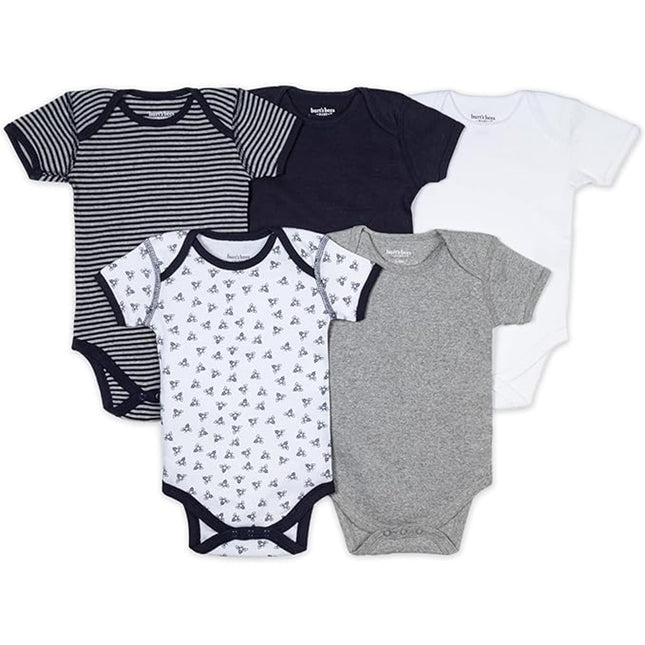 Burt's Bees Baby Unisex Baby Bodysuits, 5-Pack Sho