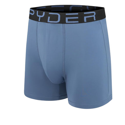 Spyder Mens Boxer Briefs 5 Pack Poly Spandex Performance Boxer Briefs Underwear, Light Blue/Heather/Light Blue/Green/Navy, L