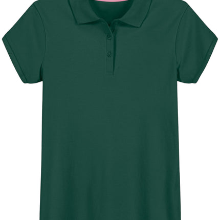Izod Girls' School Uniform Short Sleeve Polo Shirt