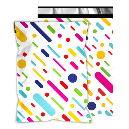 Poly Mailers 12x15.5 Inch, 50 Pack, Colorful Strip