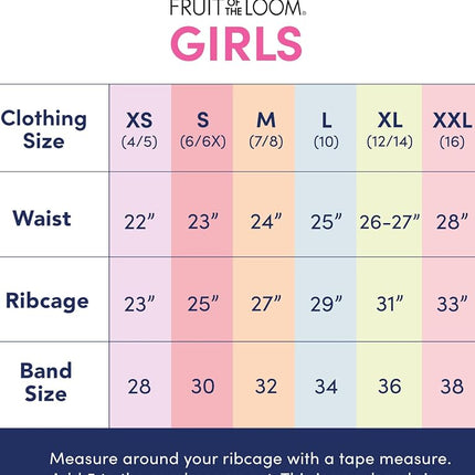 Fruit of The Loom Big Girls Training Bra Value Packs Available in Cotton & Seamless!, Deja Blue/Lilas/Lilac/Lt Sand/White, Small