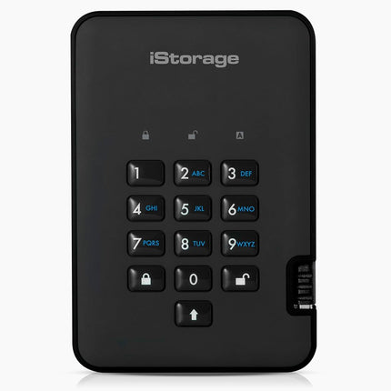 iStorage diskAshur2 HDD 2TB Negro - Disco duro portátil seguro - Protegido con contraseña - Resistente al polvo y al agua - Cifrado de hardware