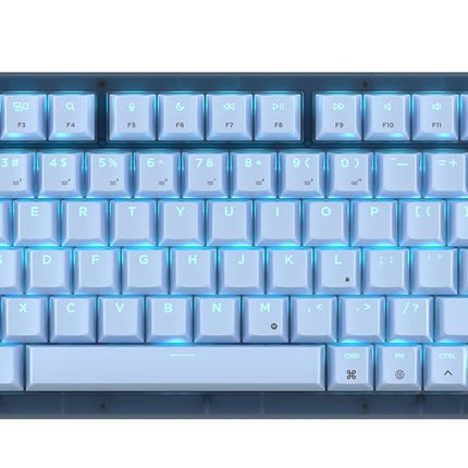 Corsair K65 Plus Wireless 75% RGB Hot-Swappable Mechanical Gaming Keyboard for Mac and iPad � Pre-Lubricated MLX Red v2 Linear Switches, Sound Dampening � QWERTY NA Layout � Glacier Blue