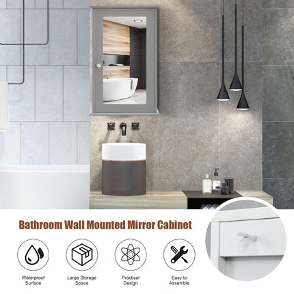 hysache Medicine Cabinet, Large, Grey