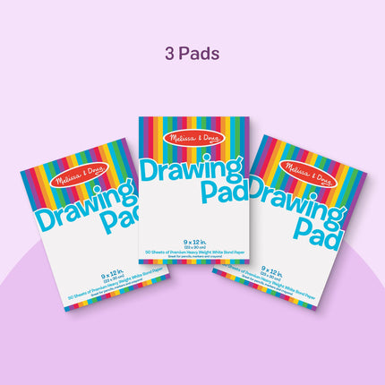 Melissa & Doug Drawing Paper Pad (9 x 12 inches) - 50 Sheets, 3-Pack - Kids Drawing Paper Pad, Coloring Art Pads For Kids, Toddler Sketch Pads For Ages 3+
