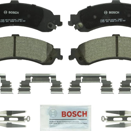 BOSCH BC834 QuietCast Premium Ceramic Disc Brake Pad Set - Compatible with Select Cadillac Escalade, ESV, EXT; Chevrolet Avalanche, Silverado, Suburban, Tahoe; GMC Sierra, Yukon, Yukon XL; REAR