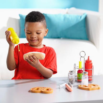 Melissa & Doug Juego de cocina de juguete con accesorios de condimentos, comida de juguete, producto original 9358
