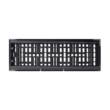 Decor Grates AJH414-BLK Oriental Floor Register, 4x14 Inches, Textured Black