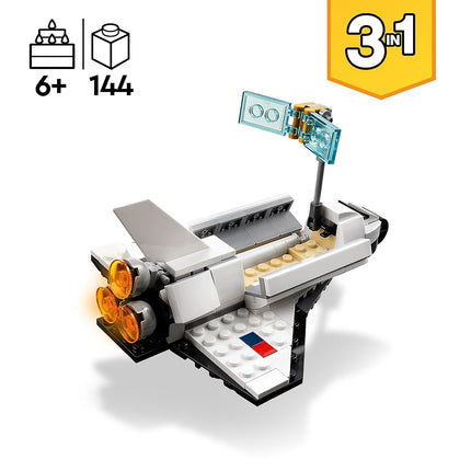 LEGO Creator 3 in 1 Space Shuttle Toy to Astronaut Figure to Spaceship 31134, Building Toys for Kids, Boys, Girls Ages 6 and up, Creative Gift Idea