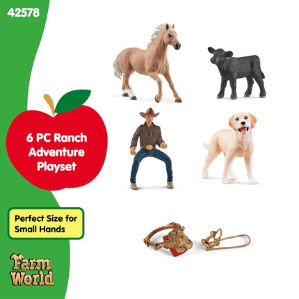 Schleich Farm World - 6Pc Western Riding Adventures - Kids Ages 3+ | 42578
