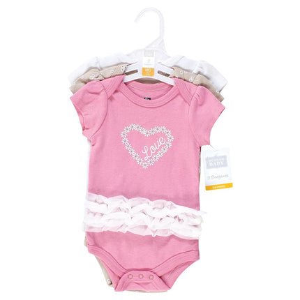 Hudson Baby Unisex Baby Cotton Bodysuits, Love Daisy Tutu, 0-3 Months, Love Daisy Tutu, 0-3 Months