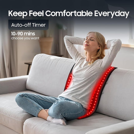 36.3"*15.8" Body Red Light Therapy Mat, Eligible Red Light Therapy Blanket, 325pcs 2in1 LEDs(660nm& 850nm), Premium Leather, Adjustable Timer & Intensity