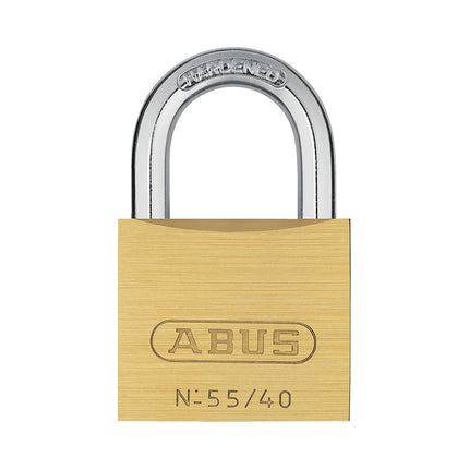ABUS 55/40 Solid Brass Keyed Padlock with 2 Keys, 