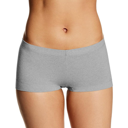 Maidenform womens Boyshort Underwear, Stretch Cotton Boyshort Panties for Women, Assorted, 3-pack, Blue Denim Heather/Grey Hthr/Pink Stripe, XL